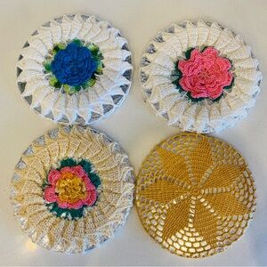 Vintage Crochet Trivet / Hot Pads x 4